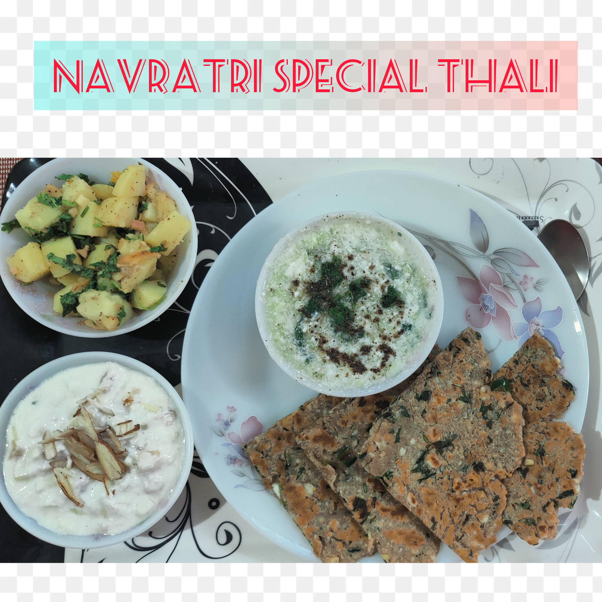 #FittrMasterChef3 -Buckwheat Chapati/Cucumber Raita/ Potato & Sweet Potato Chaat/ Sweet Fruit Curd
