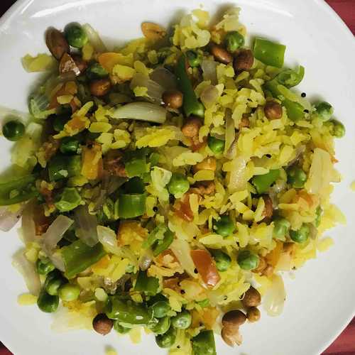 Poha with Greens