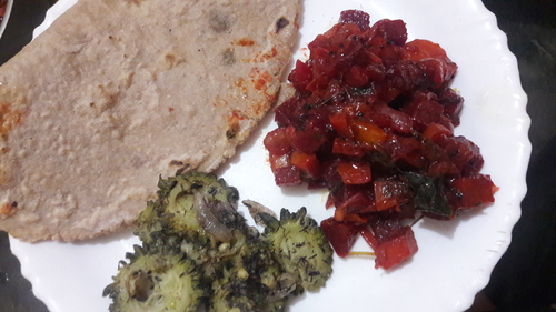 Millets roti
Beetroot and carrot curry
bitter ground curry