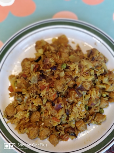 Soya(Nutrela) Maggie Pulav!!!!!! ohh yesss magic ingredient ππππ