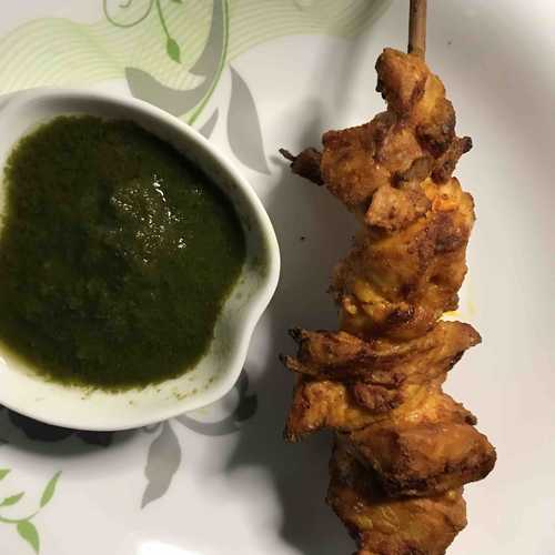 Chicken Tikka in Air Fryer with chutney