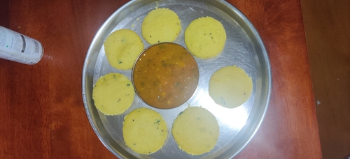 soya rawa idli and sambar