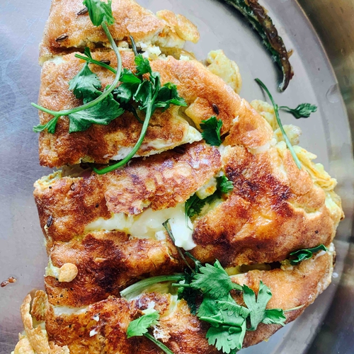 High portien cheese omelette