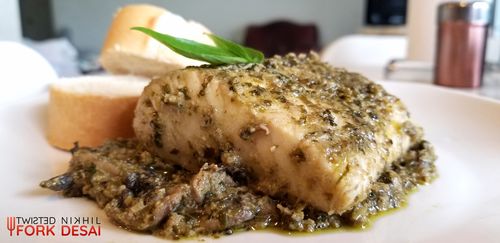 Mahi Mahi Fish and Mushroom in Pesto Sauce