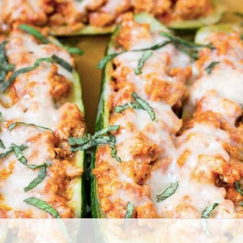 Chicken Parmesan Zucchini Boats