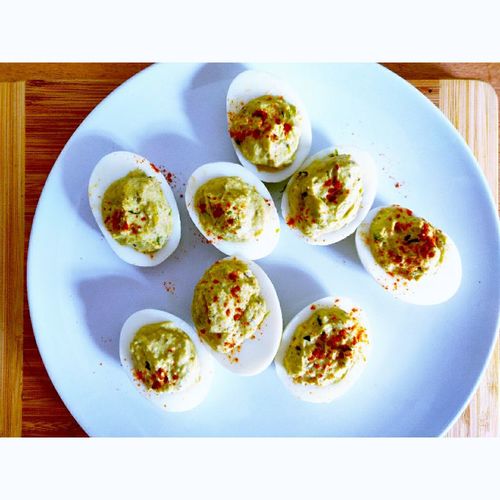 Guacamolized Deviled Eggs
#mayEggsBeNeverBoring