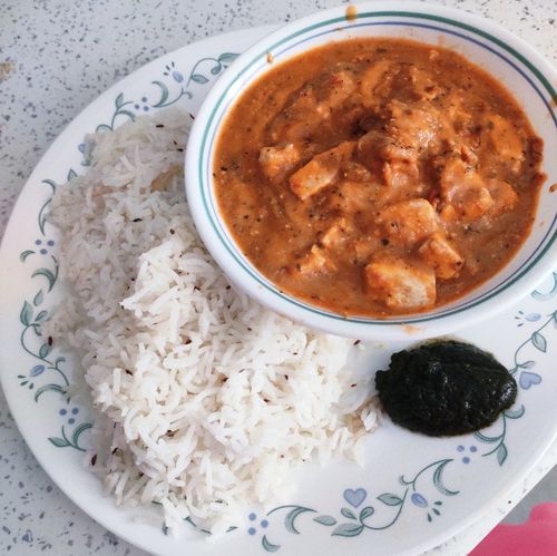 Butter paneer masala with jeera rice