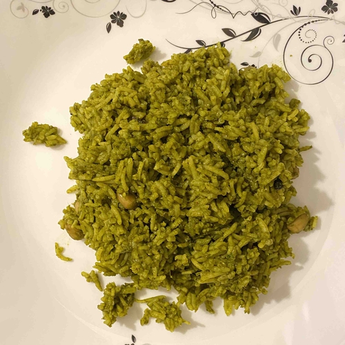 Spinach chickpea pulav