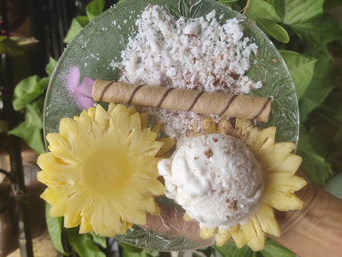 Coconut pineapple protien Sundae