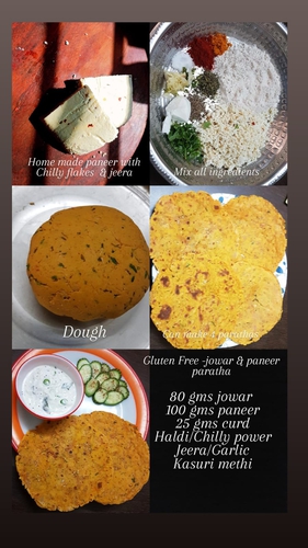 Jowar and paneer paratha /roti