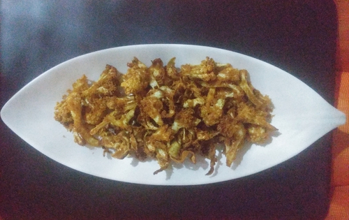 Cabbage and Cauliflower Pakora with soya flour
