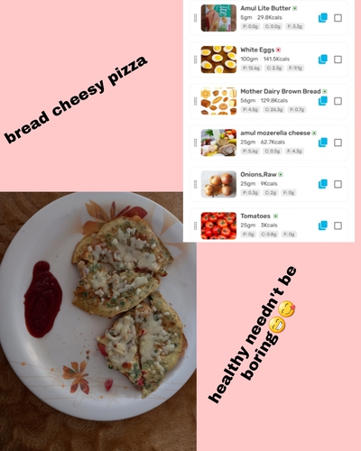 Bread omlette cheesy pizza