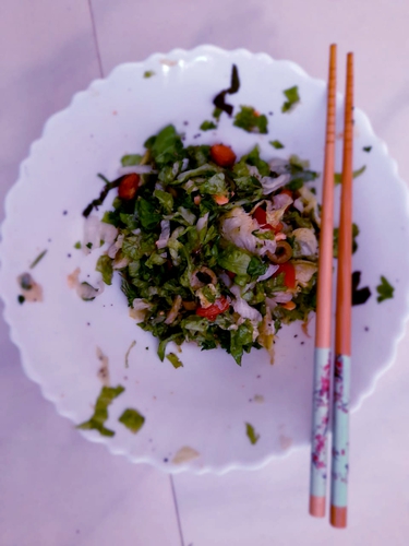 when salad is sooo good....bowl full of greenery. green vegetables we need to eat because it is rich in fibre and it's very important part of our meal. even though u eat proper carbs fats and proteins