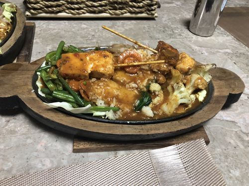 veg Paneer Shaslik Sizzler