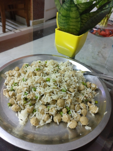 Soya and peas pulao