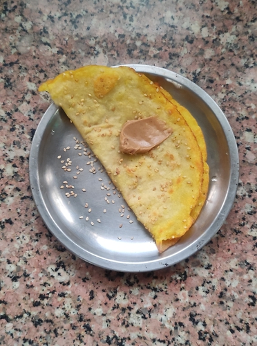MoongDaal Pancake with Peanut Butter