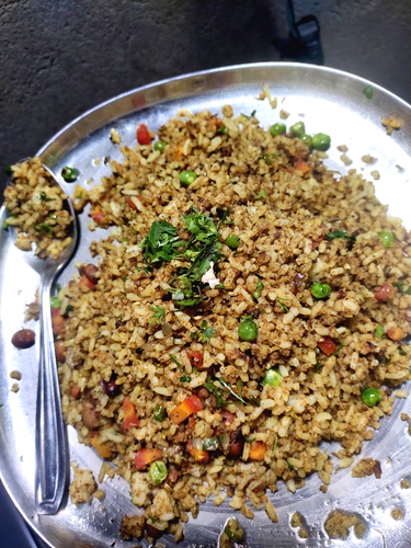 peas soya fry rice