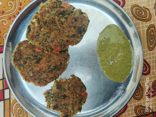 Soya Spinach Paneer tikki