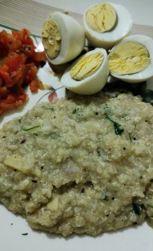 quinoa khichdi and boiled egg