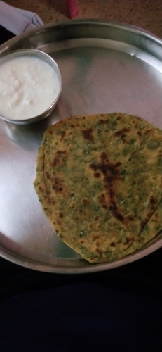 Methi paratha and curd