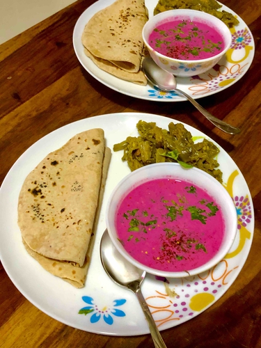 beet root pachadi ( low calorie , serves 1)