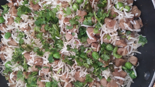 Matar (Green peas) Soya pulav
