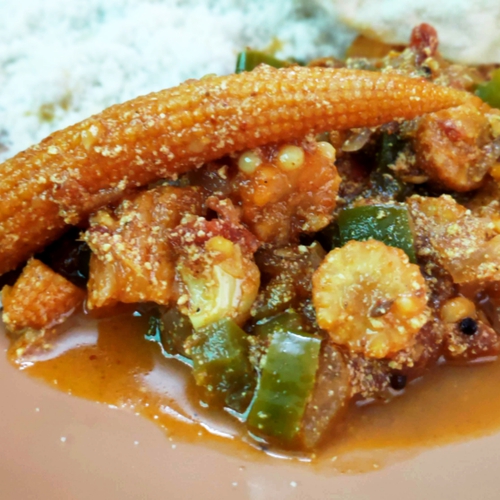 EBC KURMA(Egg white, Baby corn & chana kurma)