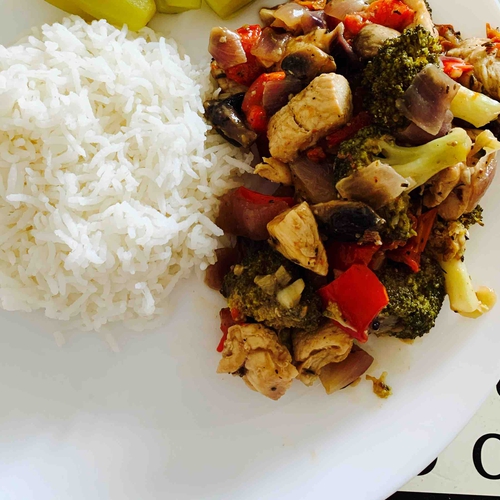 No sauce stir fry chicken with veggies