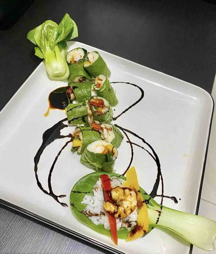 spinach shrimps Sushi