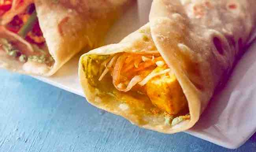 Soya and paneer frankie