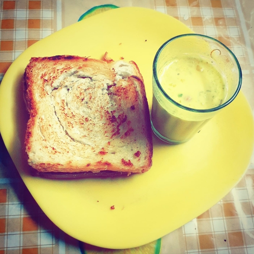 Kesar milk and butter bread
(late night shenanigans)