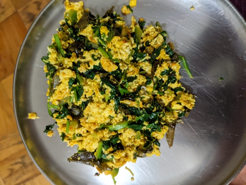 Scrambled Egg and paneer