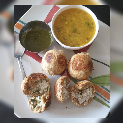 Rajasthani Paneer stuffed Bafla bati and dal