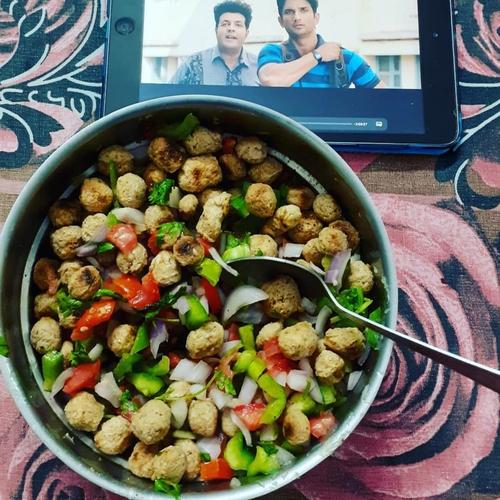 ***SOYA CHUNK CHAAT*** --No cooking required.